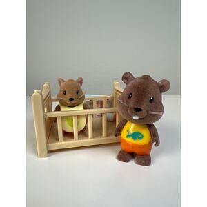 Li'l Woodzeez Bobbleez Benny Beaver and Lilli Squirrel Figure Toy Lot